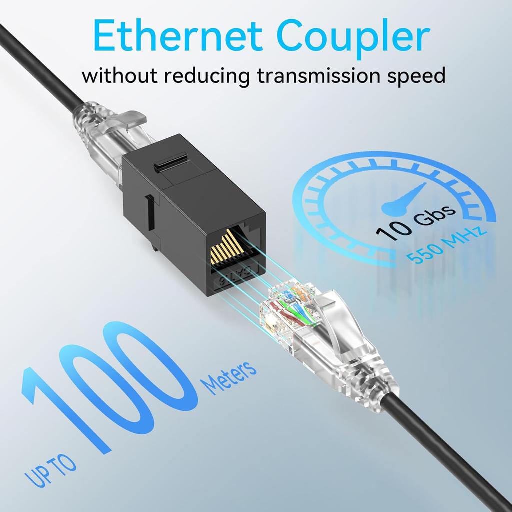 2/6/10PCS Cat6 Shielded Keystone Coupler Female To Female RJ45 10Gbps High-speed Ethernet Cable Extender Adapters Connectors