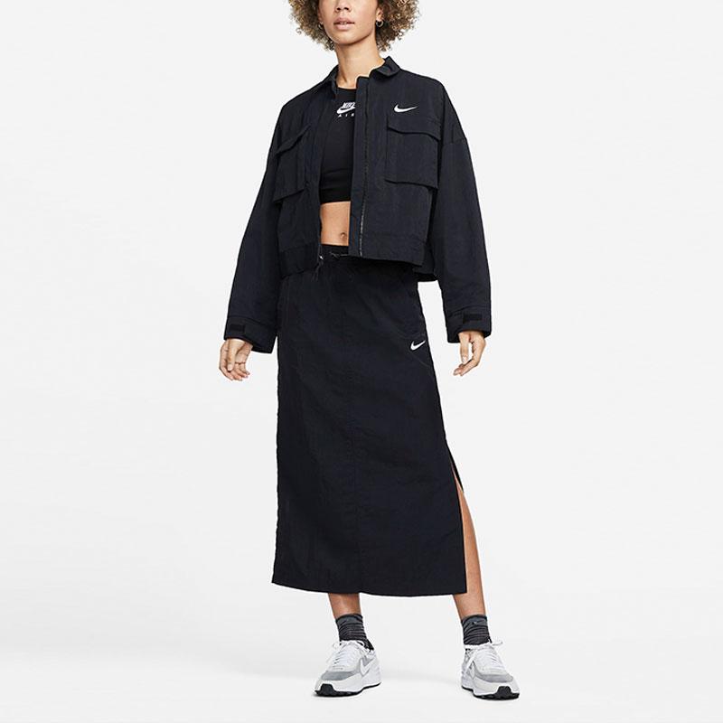 Nike Sportswear Essential Solid Side-Slit Skirt Women Bottoms Black DM6249-010