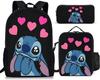New animation cartoon stitc three-piece schoolbag, primary and secondary school backpack, backpack