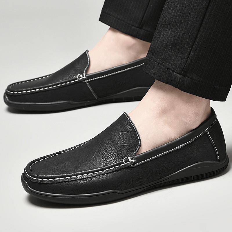 Обувь из натуральной кожи. Мужские лоферы. Удобная повседневная обувь. Мужские мокасины на плоской подошве. Мужская обувь.