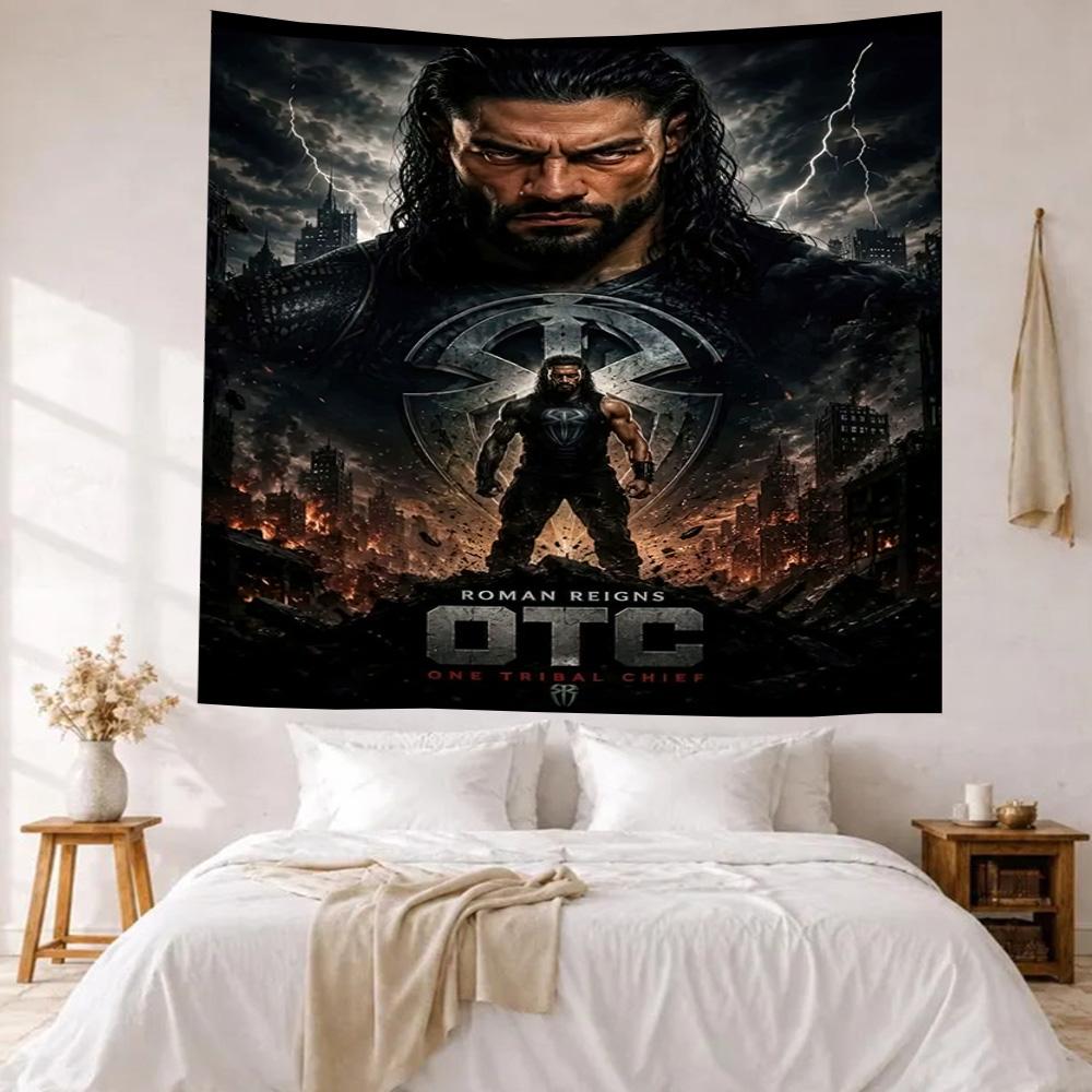 Roman Reigns1 Wall Decor Tapestry Art For Pet Memorial Birthdaywedding Party Backdrop Family Gift