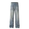 Осень и зима Новые американские джинсы High Street Washed Light Color для мужчин и женщин Прямые слегка расклешенные свободные широкие брюки