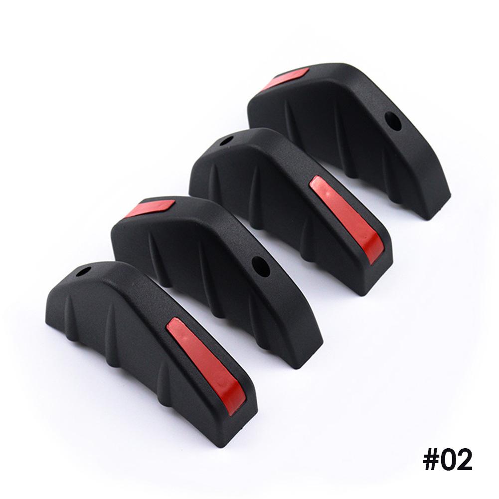 4 шт. Красный Черный Универсальный Автомобильный Карбоновый Узор Модифицированный Акулий Плавник Задний Спойлер Автомобильный Задний Бампер Губа Диффузор Противоударная Защита