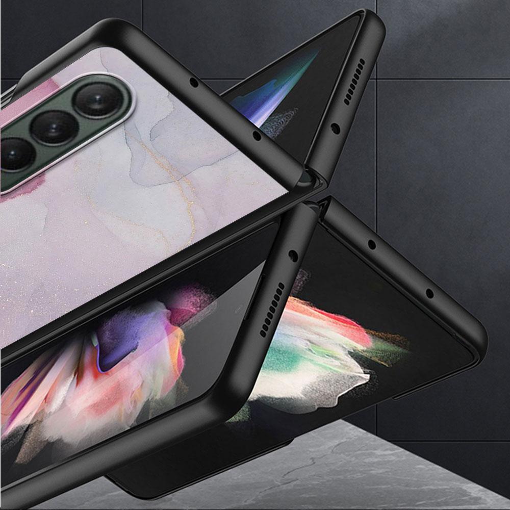 Для Samsung Galaxy ZFold4 Z Fold4 Z Fold5 5G Z Fold3 Жесткие ударопрочные чехлы из поликарбоната Cover Гранитный Мраморный Задник