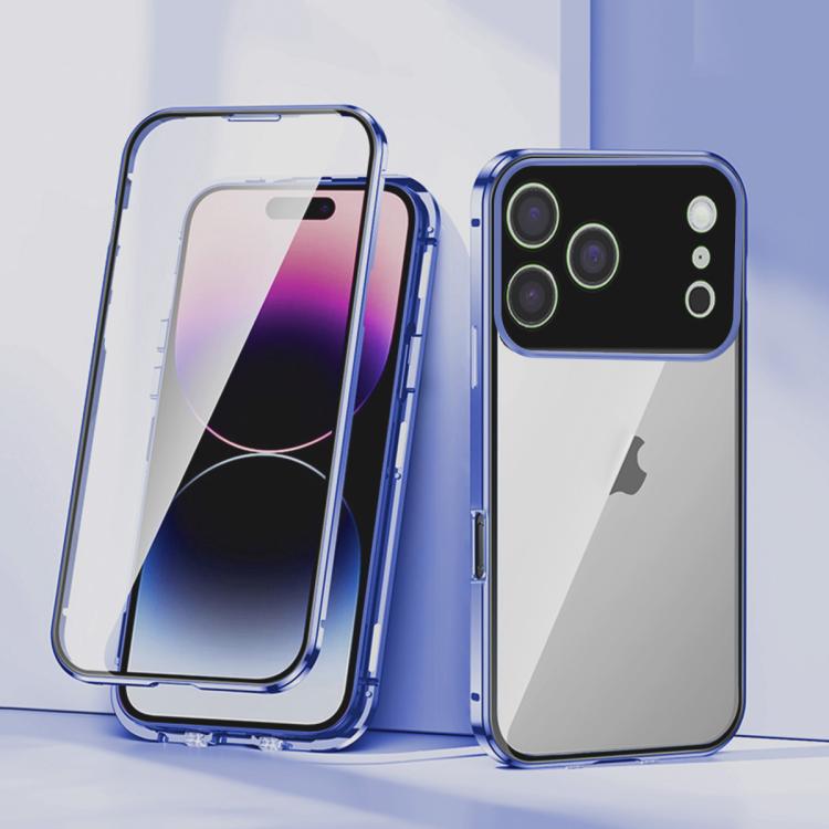 Магнитный чехол-бампер из закаленного стекла HD с двойной застежкой для iPhone