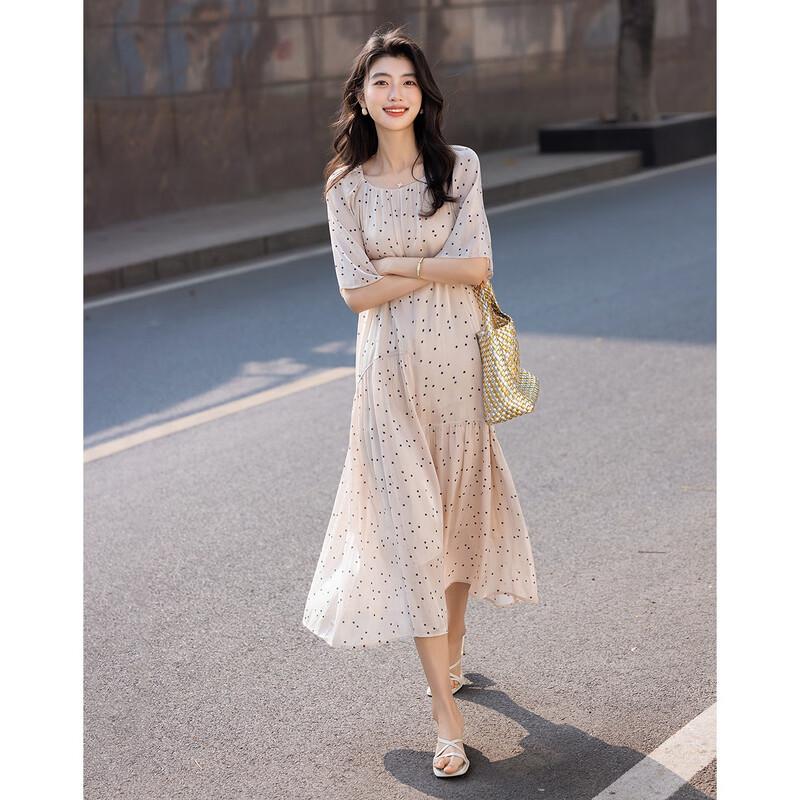 Demana Polka Dot A-Line Midi Dress