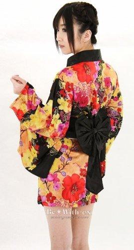 Ночная бабочка СЕКСУАЛЬНЫЙ японский узор кимоно костюм черный эмаки/взрослый