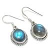 Natural Labradorite Gemstone 925 Solid Sterling Silver Gift Earring 1.25" K4I87