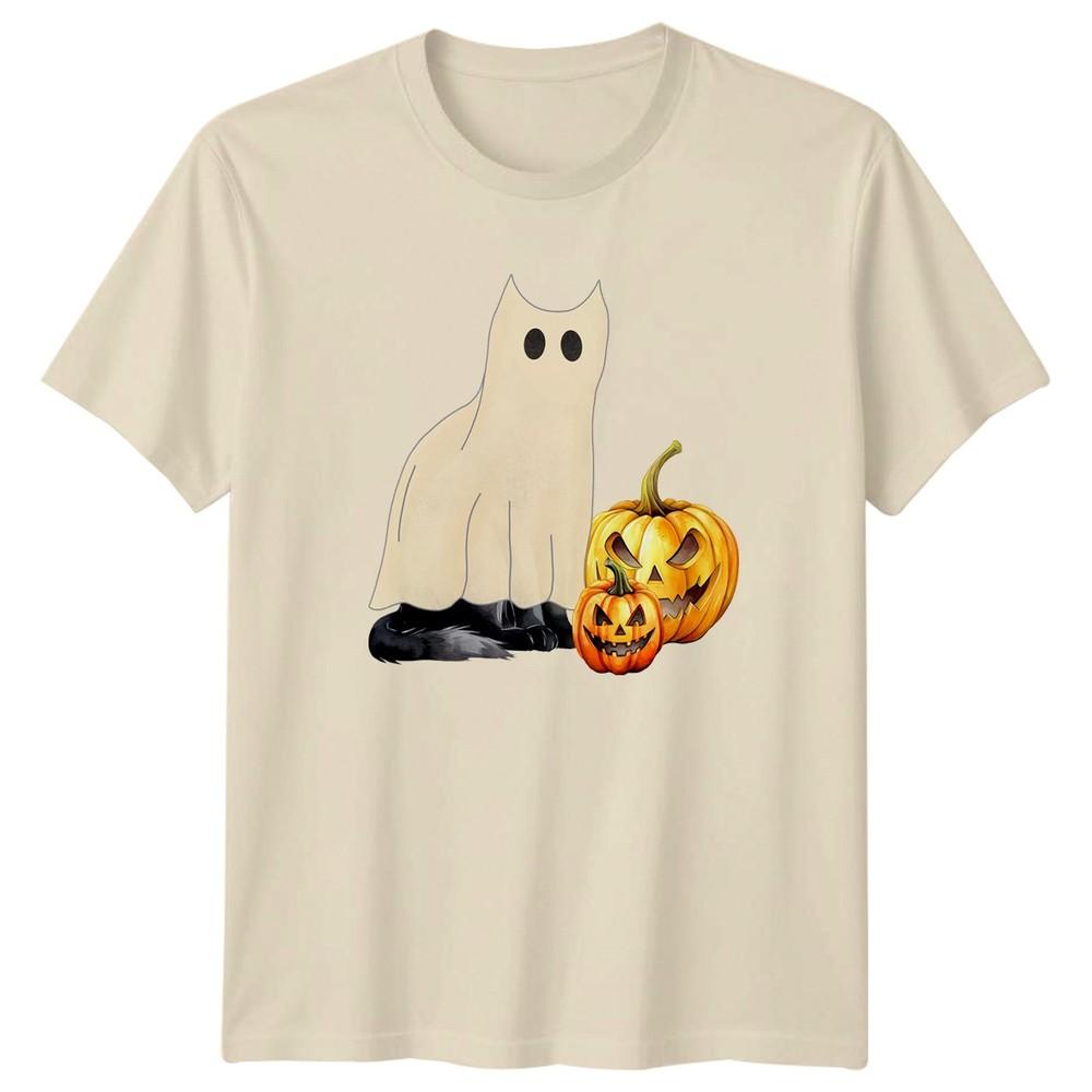 Cute Ghost Cat And Spooky TShirt Ghost Cat Jack O Lantern Halloween Gift
