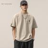Свободная мужская футболка с коротким рукавом, японская мода, простая вышивка, топ с коротким рукавом, хлопок, удобная, легкая