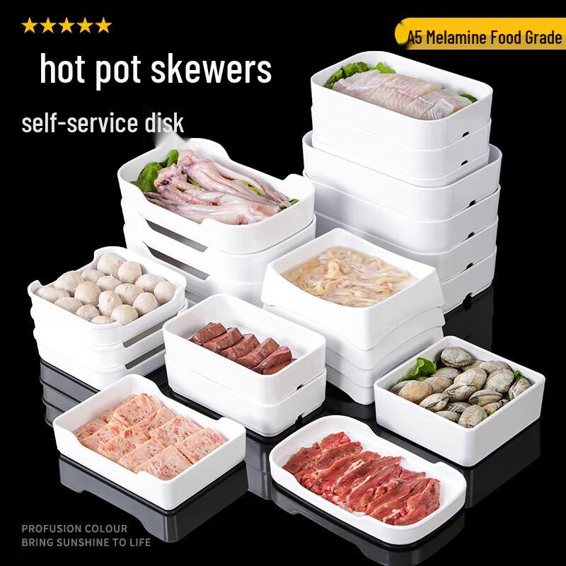 White Melamine Square Serving Plate