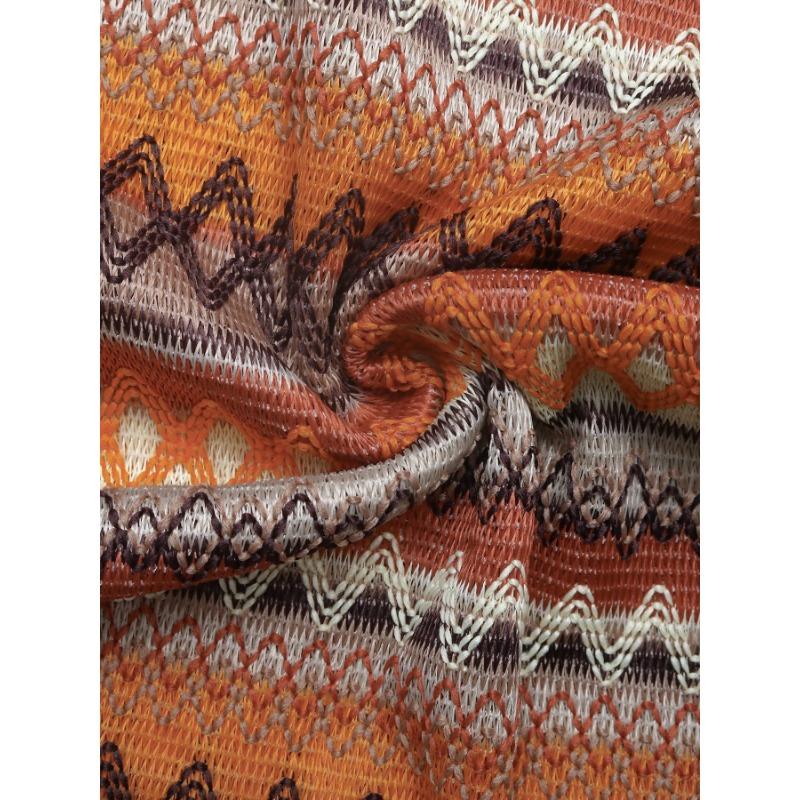 Женское праздничное повседневное платье-слип с разрезом, жаккардовое платье в геометрическую полоску