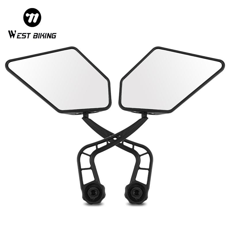 WEST BIKING Universal Side Rear View Mirror for Road Bikes and Motorbikes Bicycle Safety Accessory