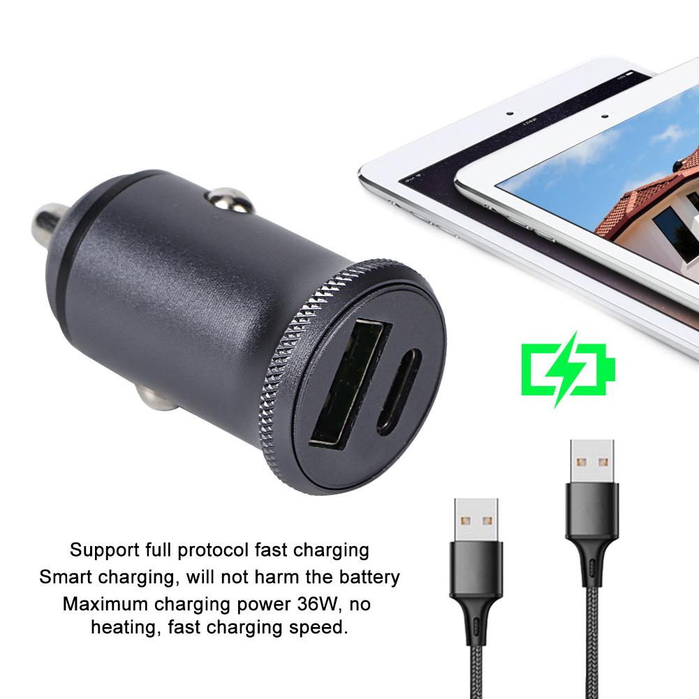 Портативное автомобильное зарядное устройство с двумя USB-портами и быстрой зарядкой, поддержка QC3.0