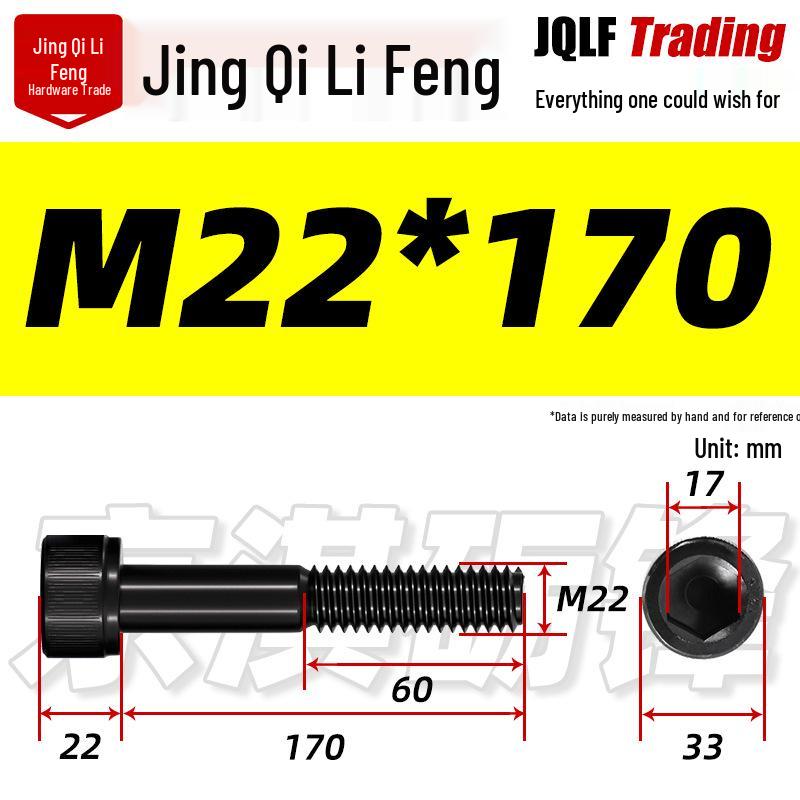 M20-M27 High Strength Blackened Hex Socket Head Cap Screw with Knurled Cylindrical Half Thread