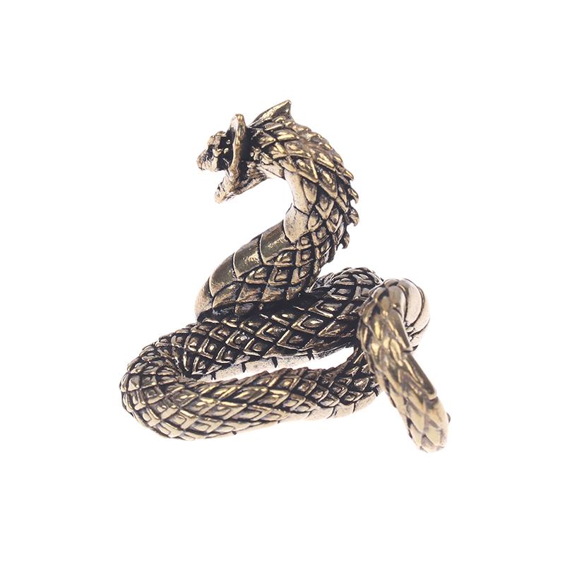 1Pc Antique Bronze Mini Snake Statue Miniature Figurines Zodiac Animal Interior Desk Decorations Tea Pets Ornaments Brass Crafts