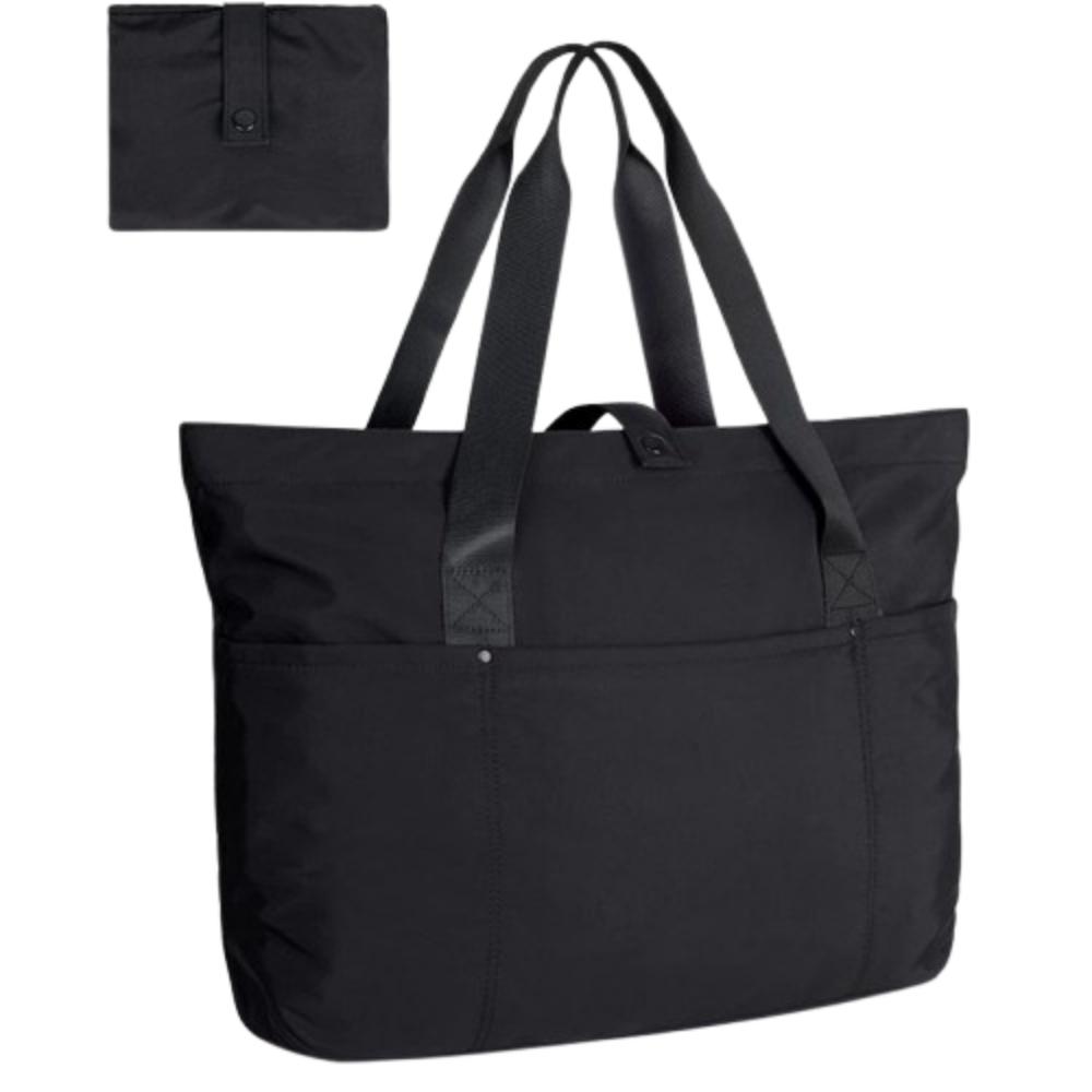 Zipper Foldable Tote Bag Portable Shoulder Handbag Hand-held Large Shoulder Bag  Women