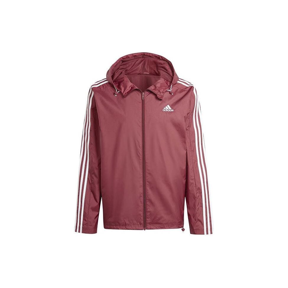 adidas Куртка с длинным рукавом и капюшоном с буквенным принтом и логотипом. Мужские куртки темно-красного цвета IS1335.