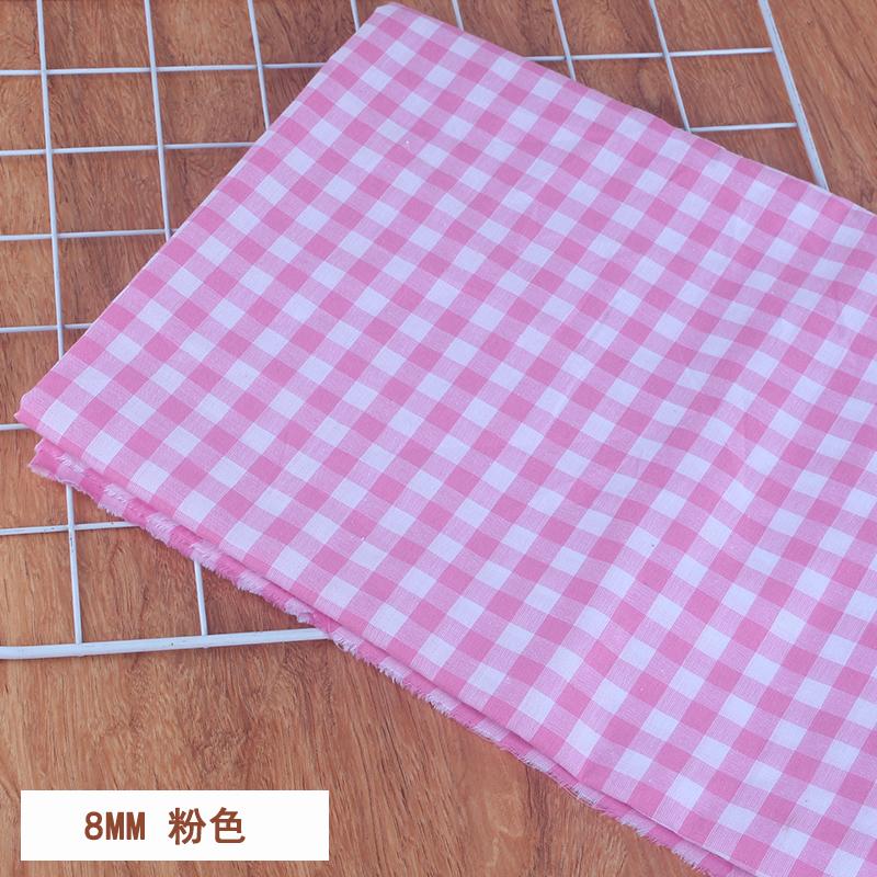 100% Хлопок Мелкая Клетка Ткань на Метр для Юбок Одежды Наволочек Шитье Дышащая Плательная Ткань Розовый Желтый Гипоаллергенный