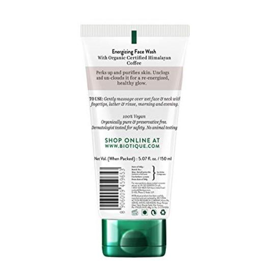 Biotique Coffee Energizing Face Wash 150 мл | Очищает кожу, очищает поры | Не содержит парабенов и SLS