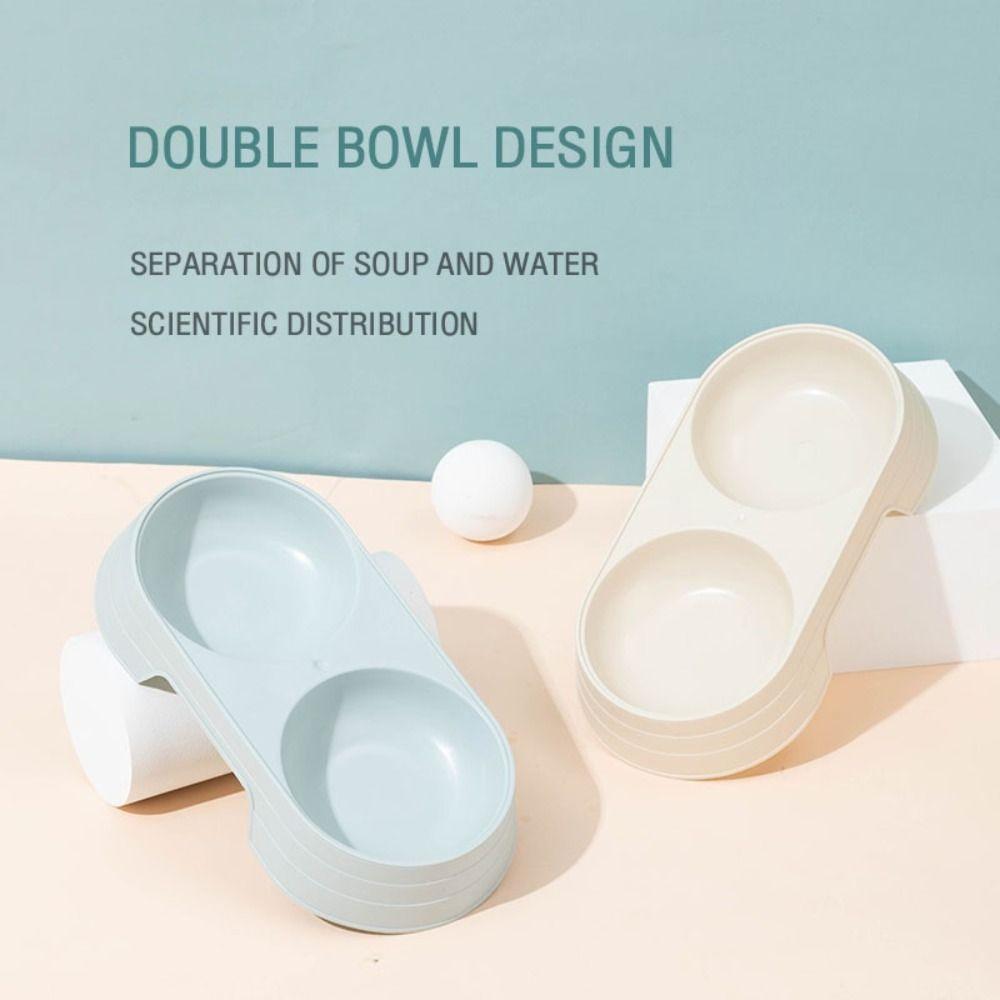 Миски для кошек большой вместимости, двойные, портативная кормушка, миска, прочные товары для питомцев