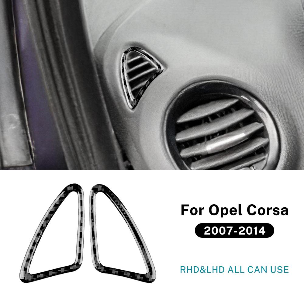Наклейка из настоящего мягкого углеродного волокна для Opel Corsa 2007-2010 2011 2012 2013 2014 LHD RHD Автомобильная боковая накладка на воздуховыпускное отверстие приборной панели