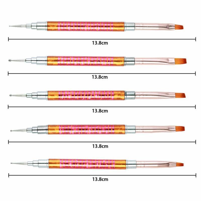 5 Pcs Nails Art Dotting Pen Nails Brushes For Nails Art Accessories Tools Kits Nail Supplies For Professionals Manicure Set