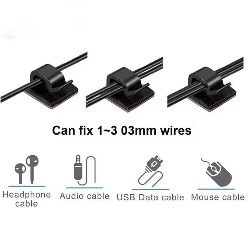 Adhesive Cable Clips Wire Clips Cable Wire Management Wire Cable Holder Clamps Cable Tie Holder For Car, Office And Home