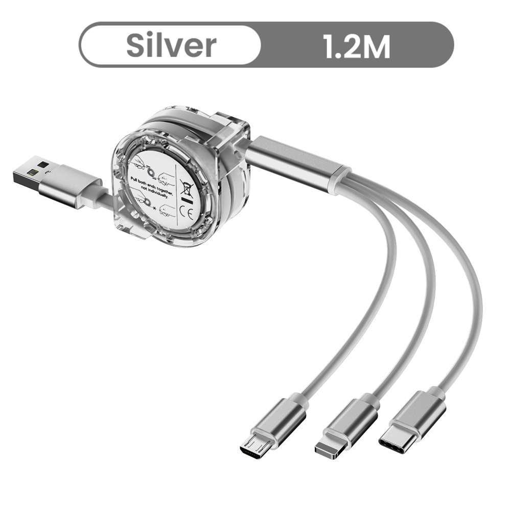 Эластичный зарядный кабель 3в1 iOS Type C USB C Micro USB для iPhone 12 13 14 5 6 7 8 X Samsung шнур автомобильные кабели для зарядки мобильных телефонов
