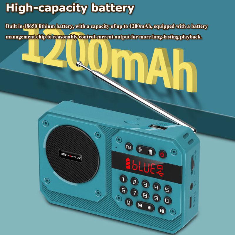 Мини Портативное FM Радио Высокочувствительный Радиоприемник Беспроводной Hifi Bluetooth Динамик с Микрофоном Поддержка Записи TF USB Воспроизведение