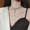 Luxury Bowknot Choker Necklaces Women Long Tassel Chain Necklace Weddings Jewelry Party Gifts