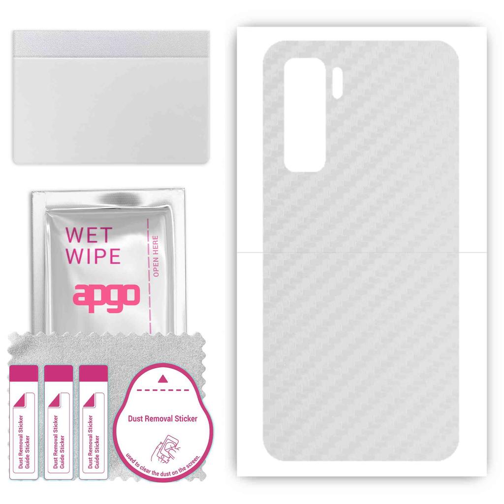 apgo Protective Skin Sticker for the Back Compatible with Huawei P40 Lite 5G, Wrap Film, Foil, Vinyl - Pattern Transparent Carbon