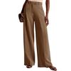 Summer Women Pants High Waist Slim Straight Legs Suit Pants with Pockets Solid Color Loose Fit Button Zipper Closure Office Pants
