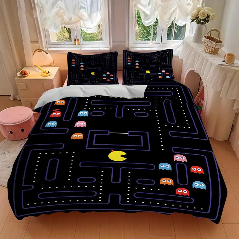 Pacman Maze Adventure Print 3Pcs Bedding Setduvet Cover With 2 Bedropillowcase Home Birthday Gift