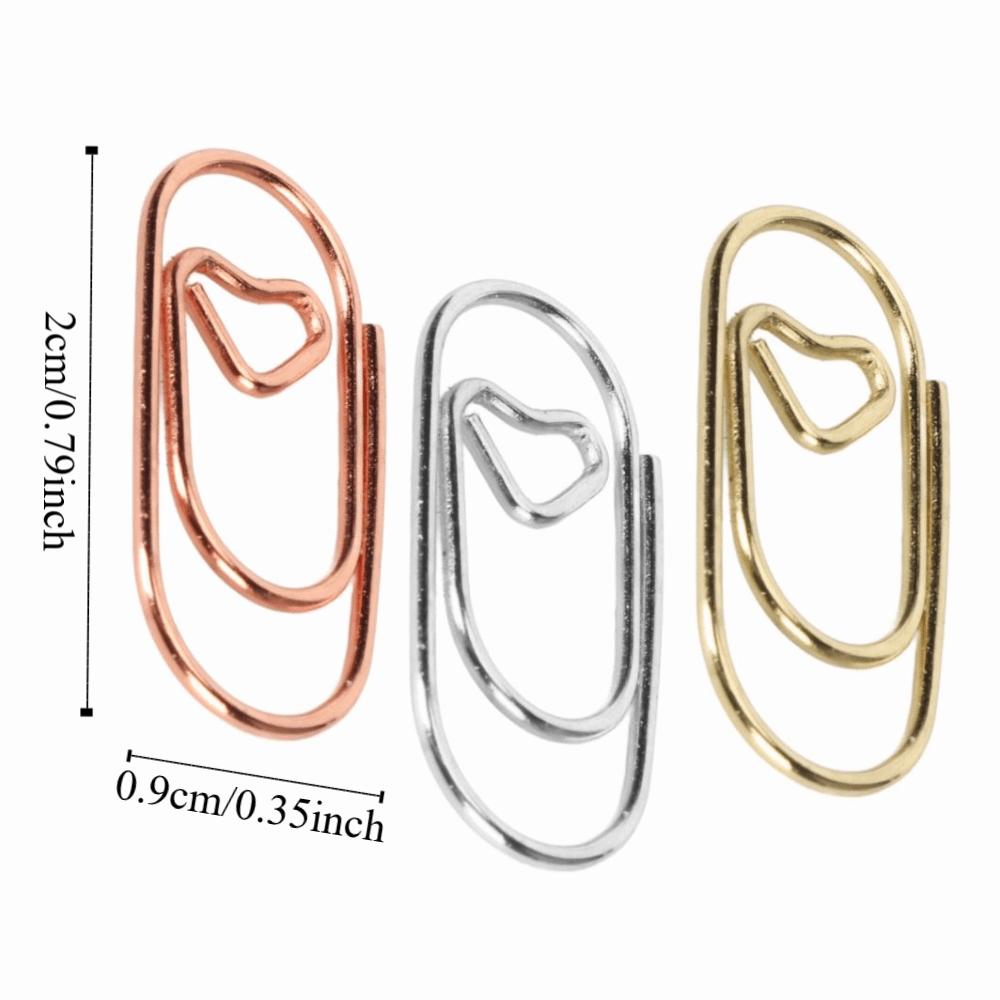 250Pcs 20*9mm Fancy Paperclips Rose Gold/Gold/Silver Electroplating Metal Small Paper Clips with Storage Box Mini Size