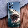 Shark Giant Creature Phone Case For iPhone 16,15,14,13,12,11,Pro,X,XS,Max,XR,Plus,Mini Black Soft Silicone Case
