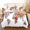 3D Bedclothes High Quality Warm Comfortable Bedding Set Modern Fashion Beddings Watercolor Painting Map Double Bed 224X240Cm