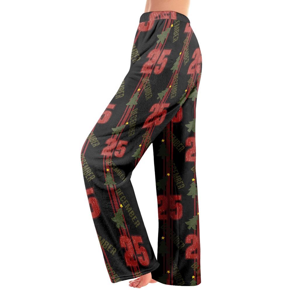Pajama Pants Sleepwear Casual Drawstring Elastic Waist Pants Comfy Straight Yoga Loose Trousers
