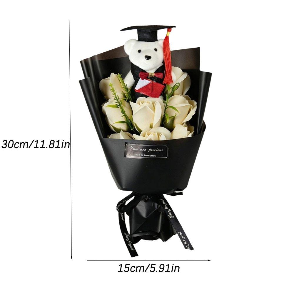 Bear Animal Bear Graduation Bouquet Lovely Bow Tie Bear Plush Bouquet Decoration Birthday Party
