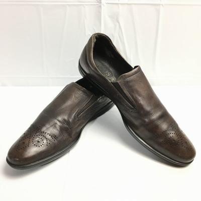 TOD'S Размер 9 (27.5cm) Коричневые мужские бизнес-туфли слипоны вамп, сделано в Италии(ИСПОЛЬЗОВАЛ)