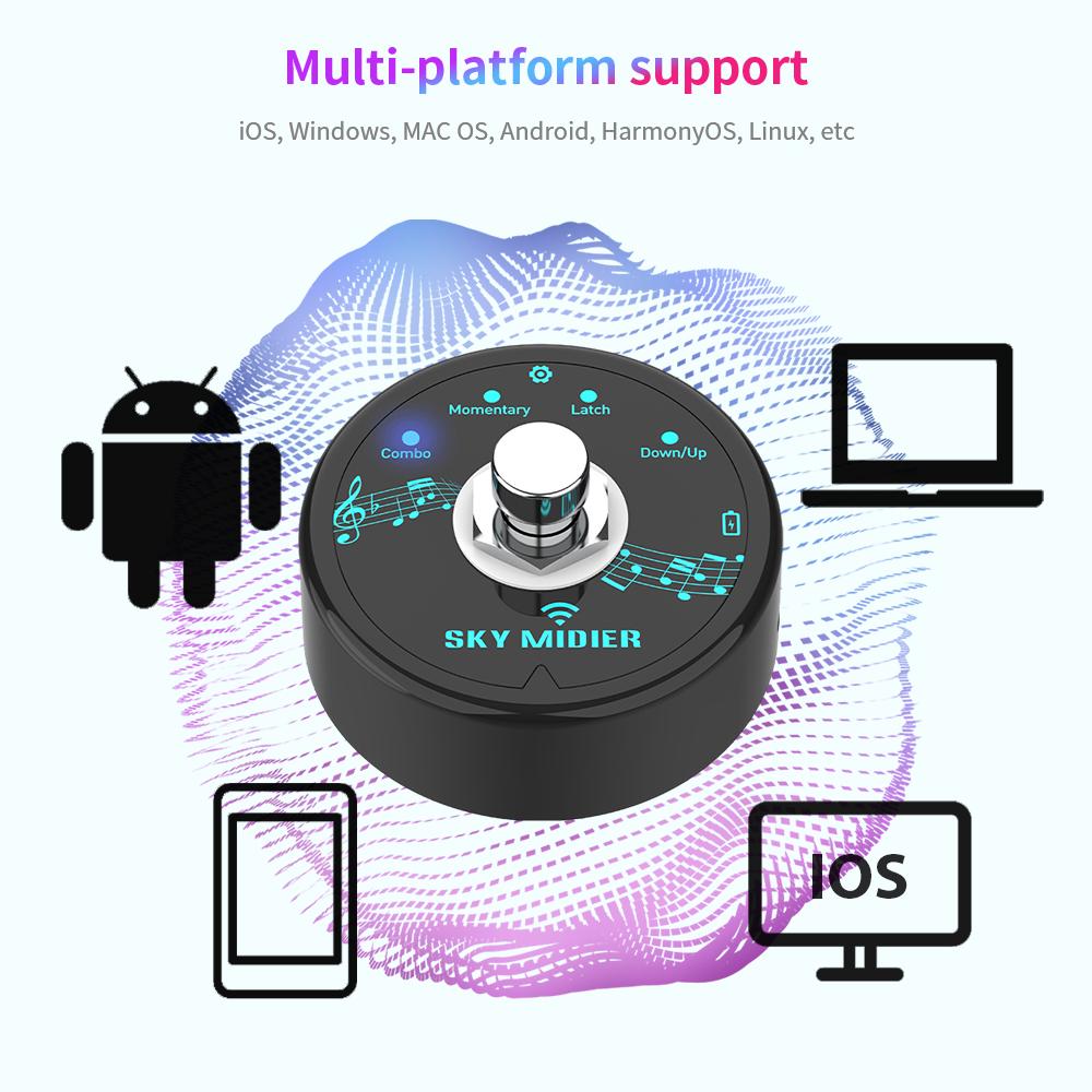 Педаль эффектов BT MIDI Мини-контроллер MIDI Программное обеспечение контроллер эффектов USB MIDI-контроллер