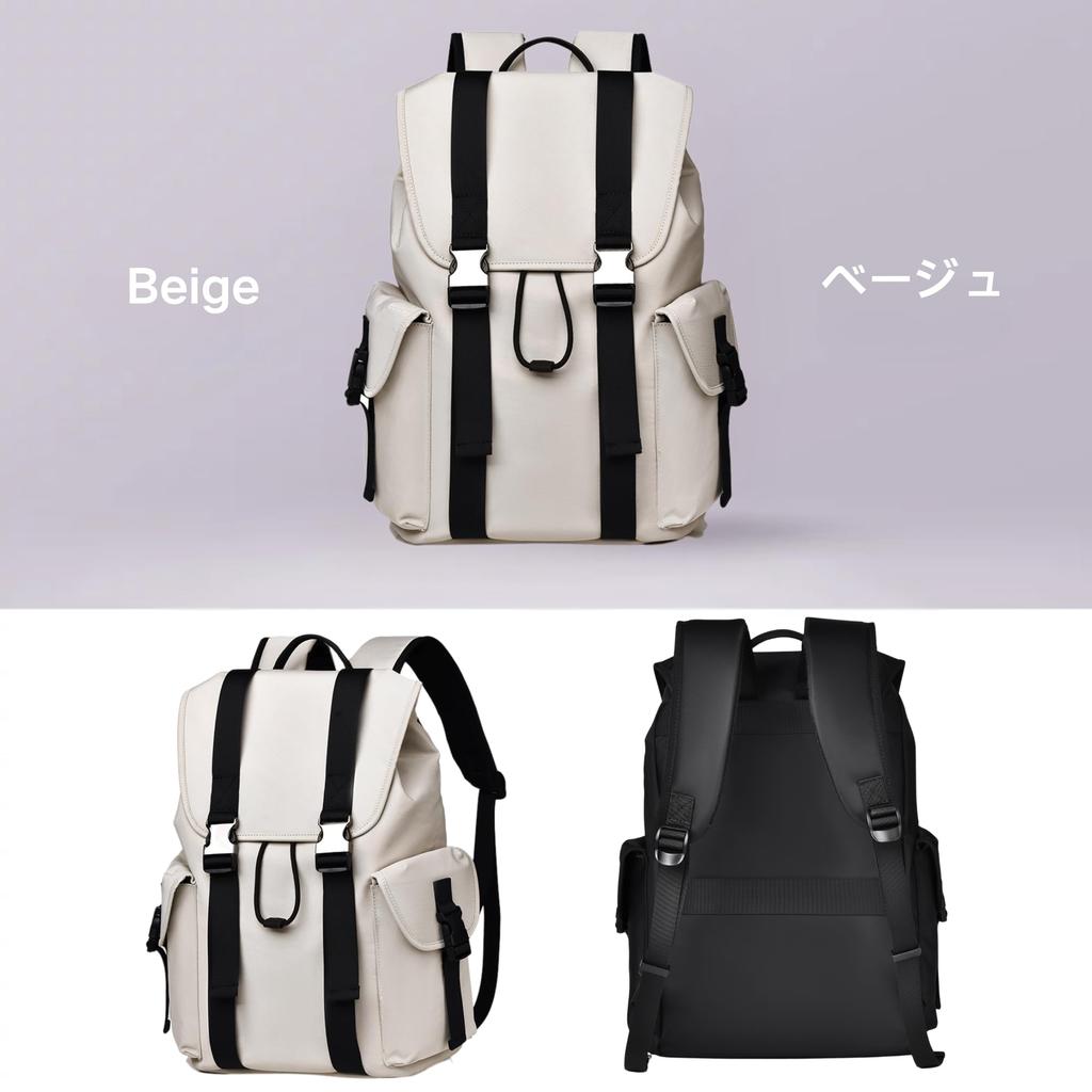 Popular Business Large Water Lightweight Multifunctional Casual Town Inch PC A4 Business Beige [YCD] Men's Backpack, Stylish, Backpack, Capacity,