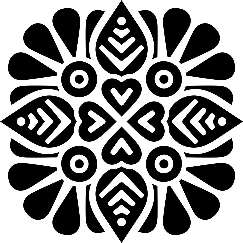 Printtoo Цветочный узор мандалы Деревянный квадратный резиновый ремесленный текстильный штамп-2 x 2