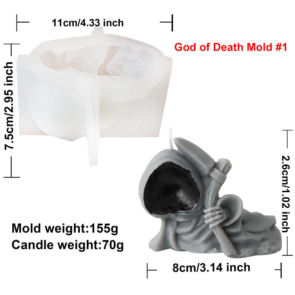 3D Форма для свечей из силикона 'Дьявольская летучая мышь Жнец' DIY Форма для изготовления из гипса 'Человек в черном Смерть' Жуткий Декор для дома Инструмент для литья из смолы