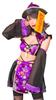 SugarWhip Cosplay Halloween Combat Jiangshi Purple Fancy Dress Costume [Clear Stone] Women's