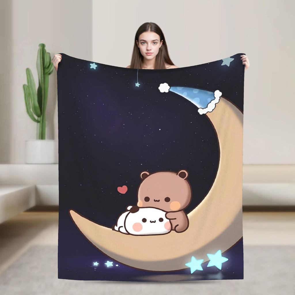 Soft BlanketGirls Boys Camping Bubu Dudu Flying Throw Blanket Flannel Bedspread For Couch Chair Sofa Bed Fashion Sofa Bed Cover
