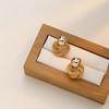 New Braided Metal Women Stud Earrings Twist 3D Type Small Earrings Gold Color Hiphop Style Punk Girls Earrings Bestfriend Gifts