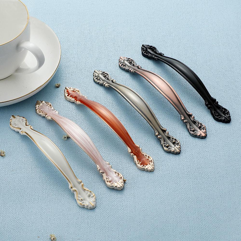 Ручки для вытягивания дверей кухонного шкафа, винтажные ручки в европейском стиле из алюминиевого сплава