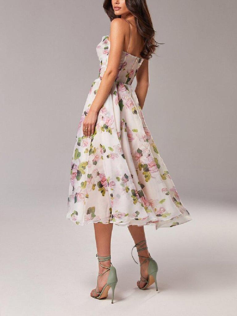 2021 Summer Women's Sleeveless Printed Swing Dress
