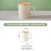 Ceramic Mugs Coffee Cups with Bamboo Lid Milk Tea Cup with Handle Ins Korean Style Oatmeal Breakfast Mug Drinkware Cup Water Cup